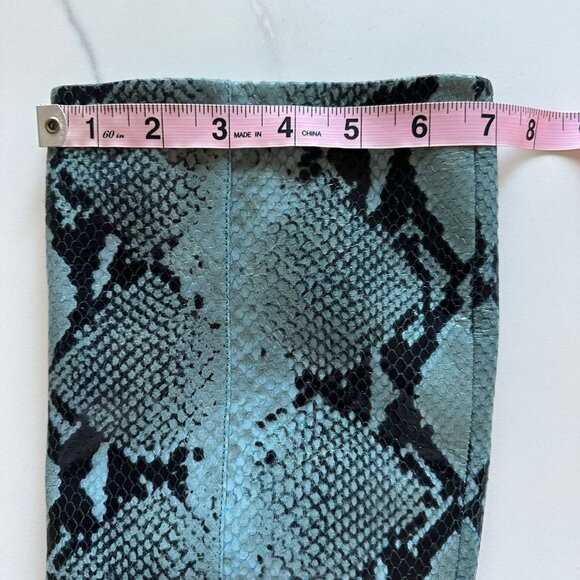 Paris Texas Blue Snakeskin Heeled Boots - Picture 15 of 16